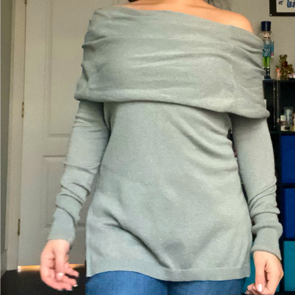 Off the shoulder Green top